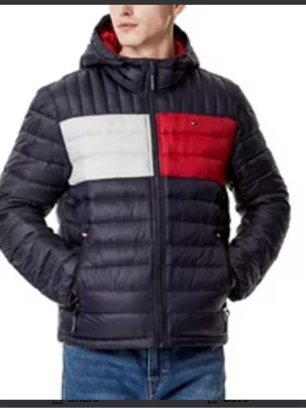 Tommy Hilfiger puffer jacket red, white, blue M